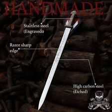 Handmade King Ragnar Lothbrok Viking Sword, Medieval Battle Ready Sword for Gift picture