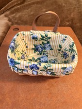 Vintage 1992 Longaberger Handwoven Small Wall Hanging Basket Rose Trellis Liner picture