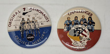 NASA Astronaut Pinbacks Lot of 2 Project Mercury & Challenger STS‑51L picture