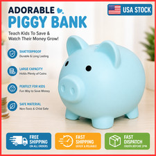 Piggy Bank, Coin Bank for Boys and Girls, Children's Plastic Shatterproof Money picture