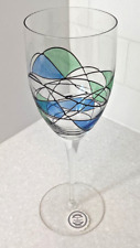 Stil Wine Glass Romania Europe Handmade Hand Painted Blue Replacement 9 3/4