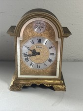 Bulova Tempus Fugit Brass Carriage Desk Clock 4 Jewel Transistor Movement Japan picture