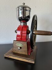 Vintage Mr. Dudley International Red Cast Iron Coffee Grinder picture