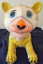 RARE VINTAGE X-LARGE SerMel Sergio Bustamante SIGNED Paper Mache Sculpture Tiger picture