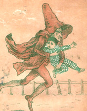 1870s-80s Odd Weird F.T. Howell & Co. Evil Witch Gypsy Child Napper F198 picture