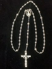 Vintage Hayward Sterling Silver Rosary Sacred Heart / Madonna & Child Medal picture