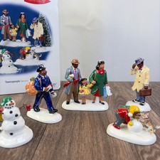Dept 56 Snow Village Townspeople Set of 5 African American 56. 55252 Mint in Box picture