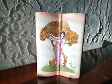 Vintage Art Deco Vase Transferware Japan Shades of Pinks, Oranges and Greens picture