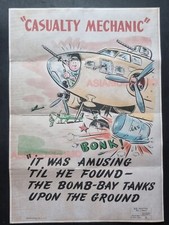 1944 WW2 AMERICA CASUALTY MECHANIC BOMBER PILOT AIRFORCE PROPAGANDA POSTER 900 picture