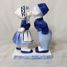 5.3” Vintage Delft Porcelain Kissing Boy & Girl Figurine, Deco Collectible❤️ picture