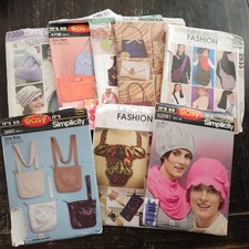 Lot of 8 Sewing Patterns Simplicity McCalls Butterick Bags Hats Accessories picture