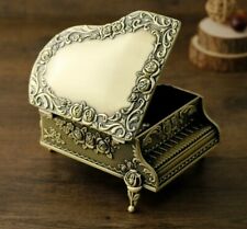 TIN ALLOY GOLD COLOUR  PIANO WIND UP MUSIC BOX  : UNCHAINED MELODY picture
