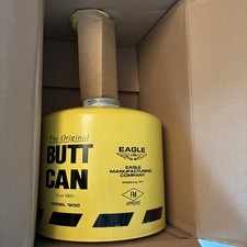 Eagle 1200YELLOW Yellow All Metal Galvanized Steel Original Butt Can 5GAL NEW picture