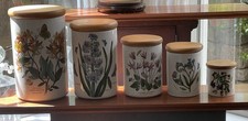 Portmeirion Botanic Garden Vintage 5-Piece Canisters Old Mark  Assorted Florals picture