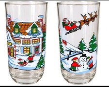 Vintage 90s McCrory's Coca-Cola Christmas Holiday Winter  Glass picture