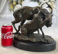 Vintage Art Nouveau P.J Mene Bronze Lion And Deer Hot Cast Home Decor Sculpture picture