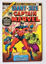 GIANT SIZE CAPTAIN MARVEL ANNUAL #1 Marvel 1975 feat. Hulk Captain America picture