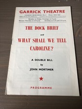 JOHN MORTIMER 1958 Maurice Denham Brenda Bruce Garrick Theatre Programme picture