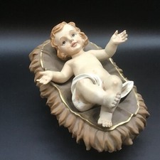 Infant Jesus Christ in Crib 2 Piece Resin Christmas Nativity Statue picture