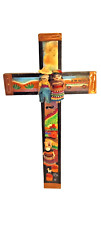 Large Vintage Wooden Crucifix Las Cruces, NM De Los Santos Handmade picture
