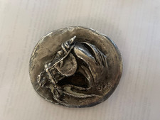 Jack Swanson #19/500 8.2 troy oz Sterling Silver Horse Head Buckle lost wax cast picture