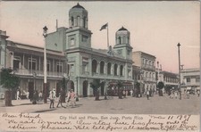 City Hall And Plaza San Juan Puerto Rico PR 1907 Trolley Postcard picture
