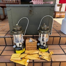 2 Coleman US Military Lanterns NOS Vietnam Era w/Original Chest & Spare Parts picture