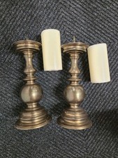 2  Antique Large Renaissance Brass  Bronze Candlestick Holder 12” 4+ Lbs Each  picture