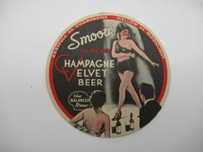 Vintage 1940s CHAMPAGNE VELVET BEER Coaster Terre Haute Brewing Co  picture