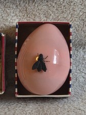 VTG Celluloid Fly on Pink Egg Retractable Sewin Tape Measure Novelty Collectible picture