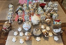 Lot of 48 Owl Christmas Ornaments Woodland Rustic Assorted Tree Decor picture
