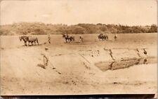 RPPC Postcard Horse Teams Work in Background Man with Shovel c.1907-1920   12355 picture