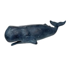 Sperm Whale Statue 15in Hand-Painted Resin Ocean Marine Decor Coastal Sculpture picture