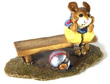 Vintage 1996 Wee Forest Folk w/ Box, “Benched” Football Player  Annette Petersen picture