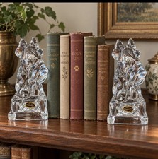 Vintage Cambridge Glass Scottie Dog Scottish Terriers Book Ends , Heavy picture