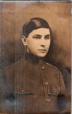 Pre-1907-10's RPPC HANDSOME YOUNG MAN in UNIFORM REAL PHOTO POSTCARD picture