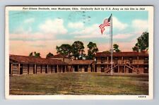 Fort Gibson OK-Oklahoma, Fort Gibson Stockade, Antique Vintage Souvenir Postcard picture