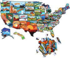 50 Pcs United States Map Fridge Magnets USA Souvenirs US Individual Sta... picture