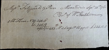 1780 Rev War Bill of Sale Alexandria Hartshorne,John Fitzgerald,Valentine Peers picture