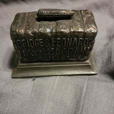Antique Advertising Paperweight-Bridge & Leonard  Grain-Hay Chicago board trade picture