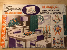 Vintage Superior Transfer Design 18 Motifs Pillow Cases Towels Linens flowers picture