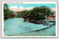 Quinebaug River Danielson Connecticut c1938 VTG White Border Postcard picture