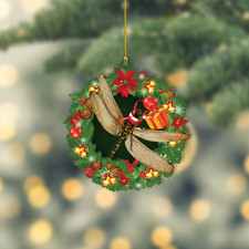 Dragonfly Christmas Wreath Ornament, Lovely Dragonfly Christmas Ornament picture