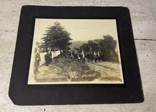 Antique Circa 1900’s Turtle Creek PA Cabinet Card Photo Parade Flags People picture