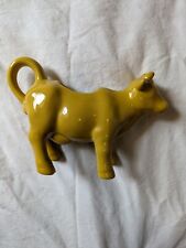 Ceramic Yellow Cow Creamer Sauce Server Stoneware  picture