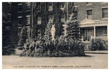 Vintage Postcard 1960 St. Anselm's Abbey Entrance, Manchester, New Hampshire picture
