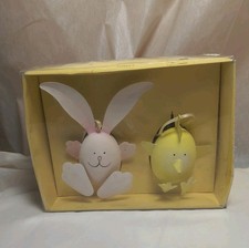 Nob Hand-Painted Bunny & Chick Hanging Ornaments Easter Decor Pier 1 Imports B6 picture