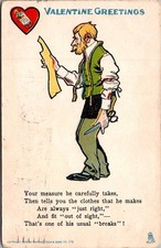 VALENTINE GREETINGS Tailor Measuring TUCK'S c1907 UDB Postcard picture