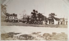1916 WWI US Navy USS UTAH SAILORS FOOTBALL TEAM vs USS FLORIDA GAME RPPC Photo picture