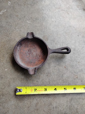 Vintage Lodge USA Cast Iron Skillet Miniature Ashtray Spoon Rest 3